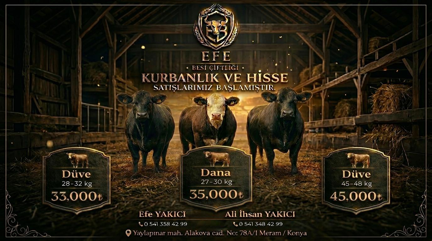 Efe Besi Çiftliği Kurbanlık Fiyatları